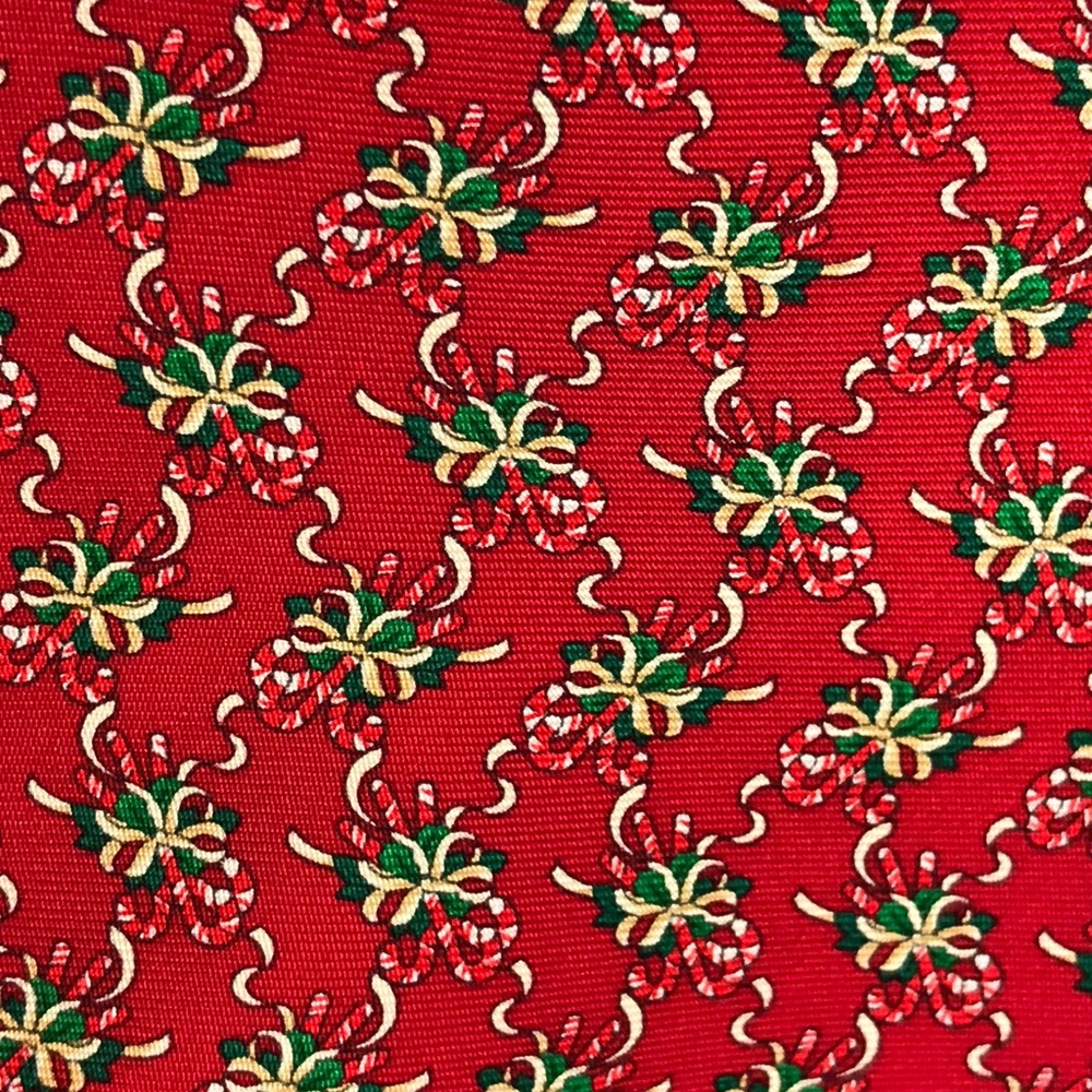Vintage Silk Christmas Candy Cane Tie Hallmark
